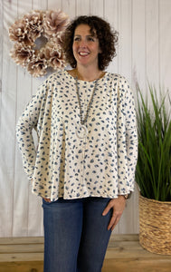 Boxy Leopard Top with Dolman Sleeve