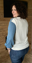 Load image into Gallery viewer, French Terry &amp; Cable Knit Sweatshirt