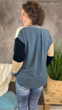 Load image into Gallery viewer, Colorblock Sweater with Long Fabric Back