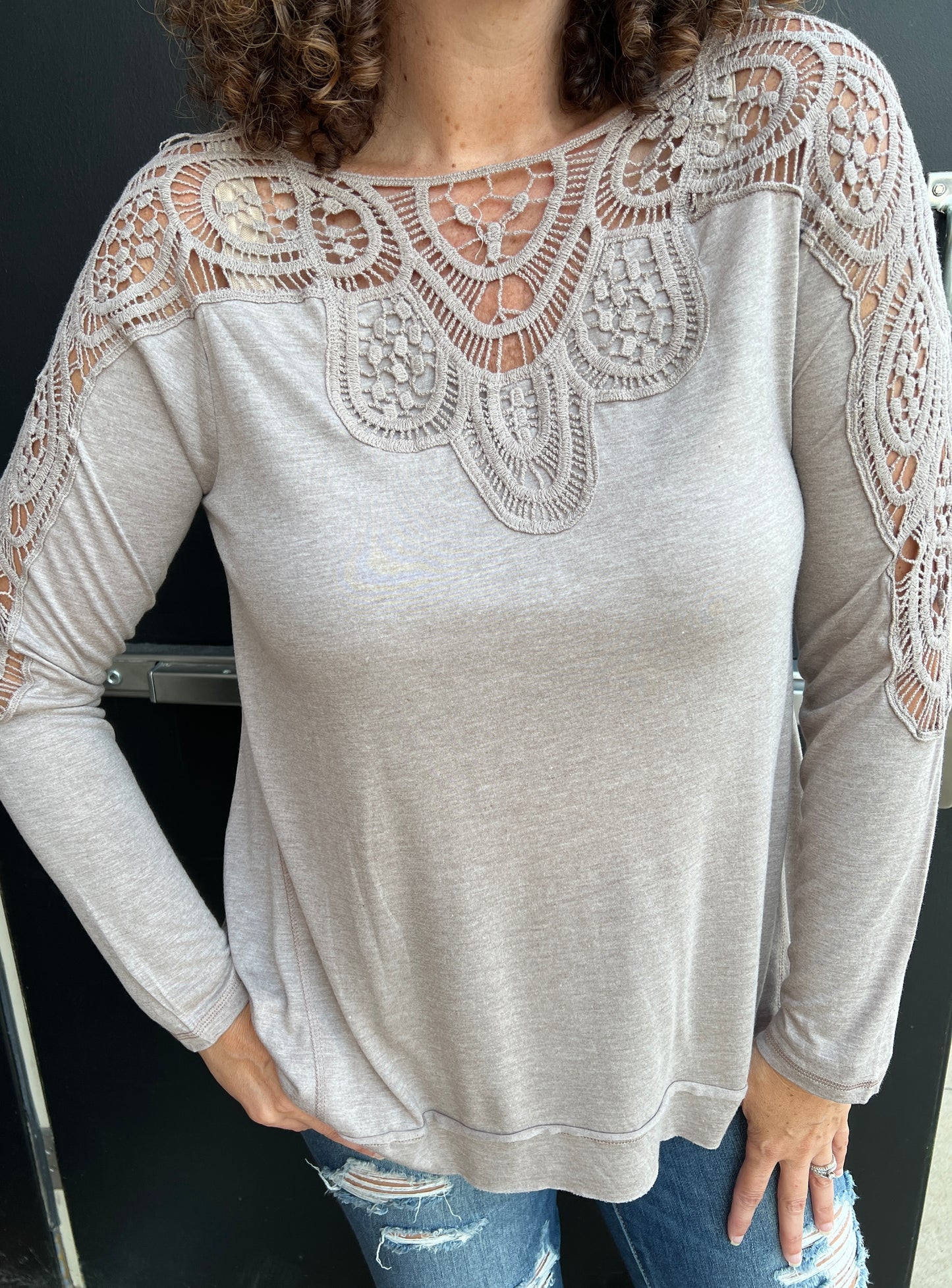 Mocha Crochet Top