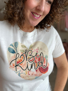 BE KIND FLORAL HEART Graphic Tee