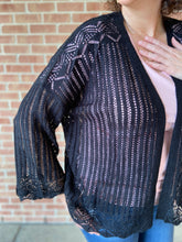 Load image into Gallery viewer, Crocheted Cardigan with Scalloped Edge