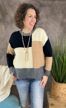 Load image into Gallery viewer, Colorblock Sweater with Long Fabric Back