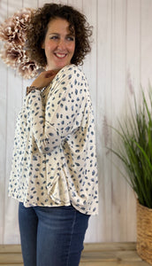 Boxy Leopard Top with Dolman Sleeve