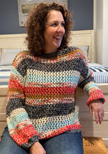 Load image into Gallery viewer, Multi Striped Open Knit Sweater