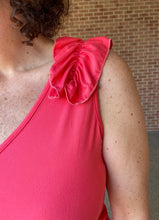 Load image into Gallery viewer, Ruffle Shoulder Tank - CORAL