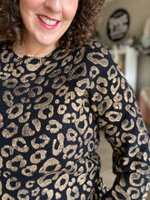 Load image into Gallery viewer, Metallic Gold Leopard Sweater
