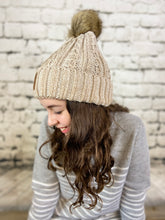 Load image into Gallery viewer, CC Ombre Cable Knit Pom Beanie
