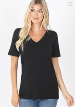 Load image into Gallery viewer, Cotton V Neck Solid Tee