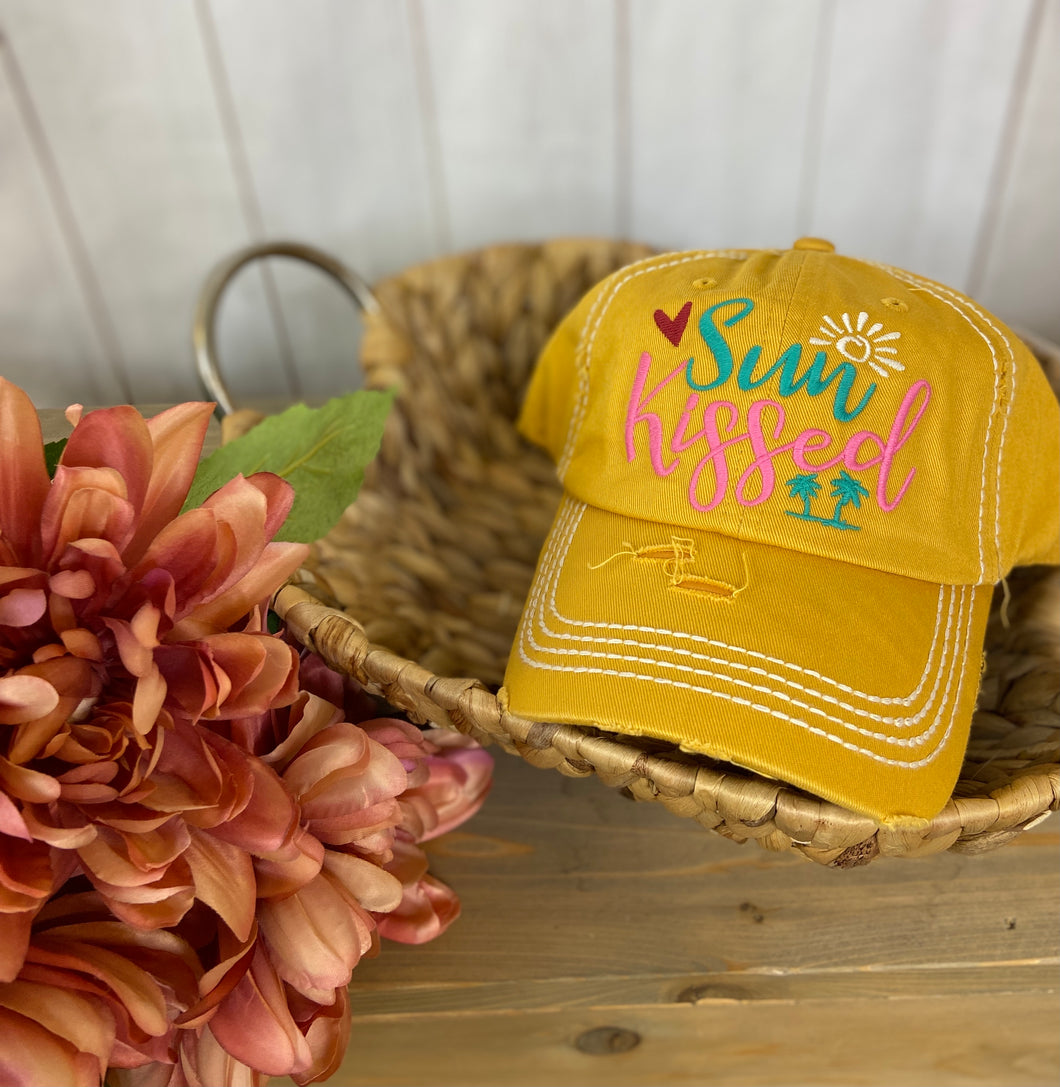 Distressed Embroidered Baseball Hat (Multiple Designs)
