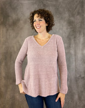 Load image into Gallery viewer, Fuzzy V Neck Solid Sweater