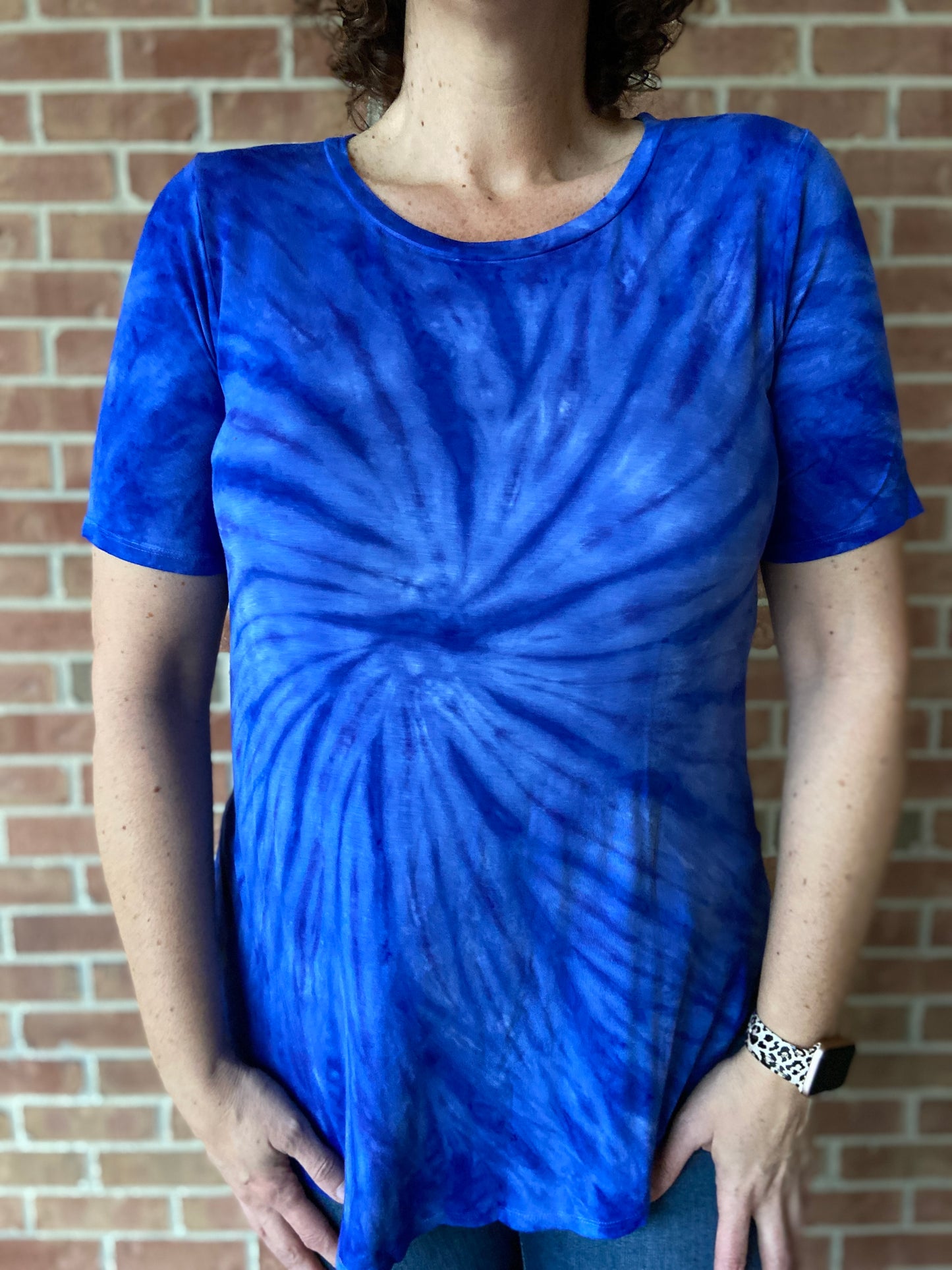 Tie Dye Round Neck Tee - BLUE