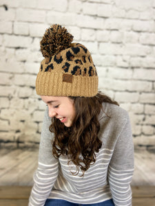 CC Leopard Pom Pom Hat