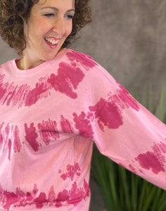 Easy Cotton Tie Dye Top - PINK