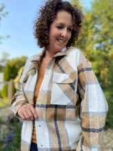 Load image into Gallery viewer, Cozy Plaid Shacket - CAMEL