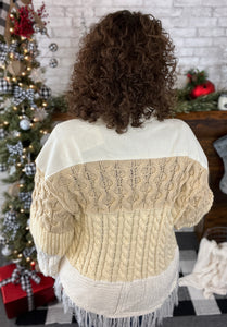 Mixed Sweater Knit Back Shacket