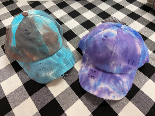 CC Distressed Tie Dye Ponytail Baseball Cap