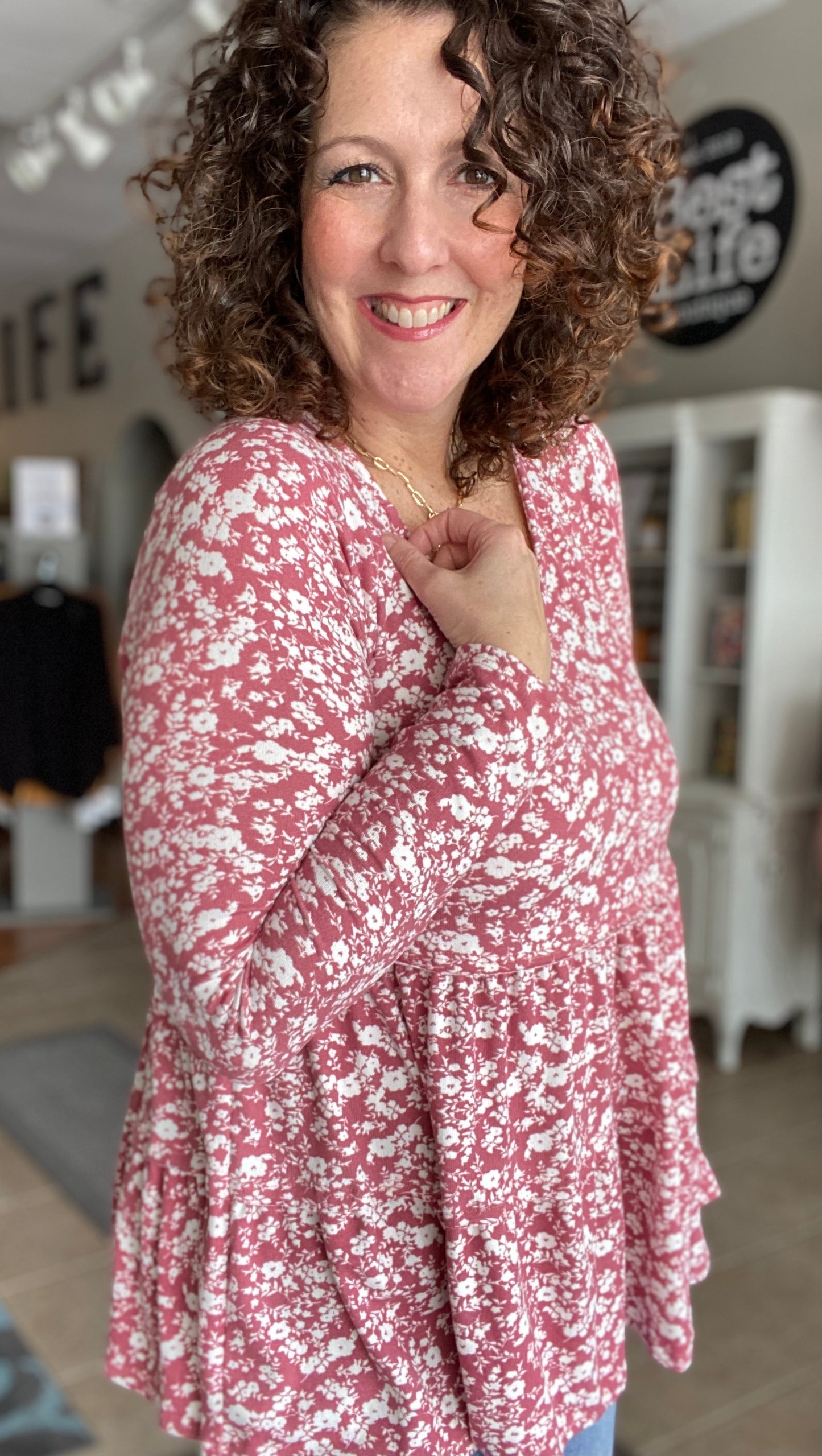 Cashmere Soft Ditsy Floral Top