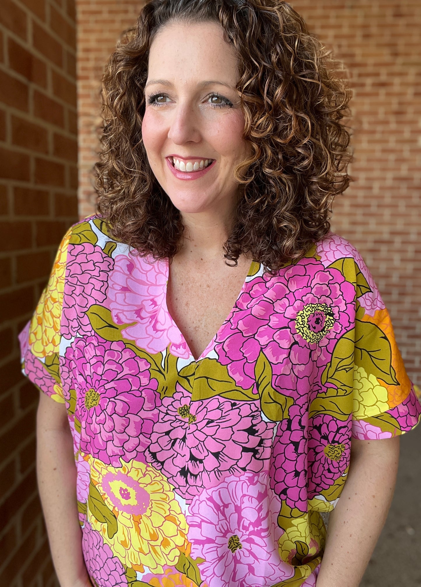 Big Bright Floral Print Top