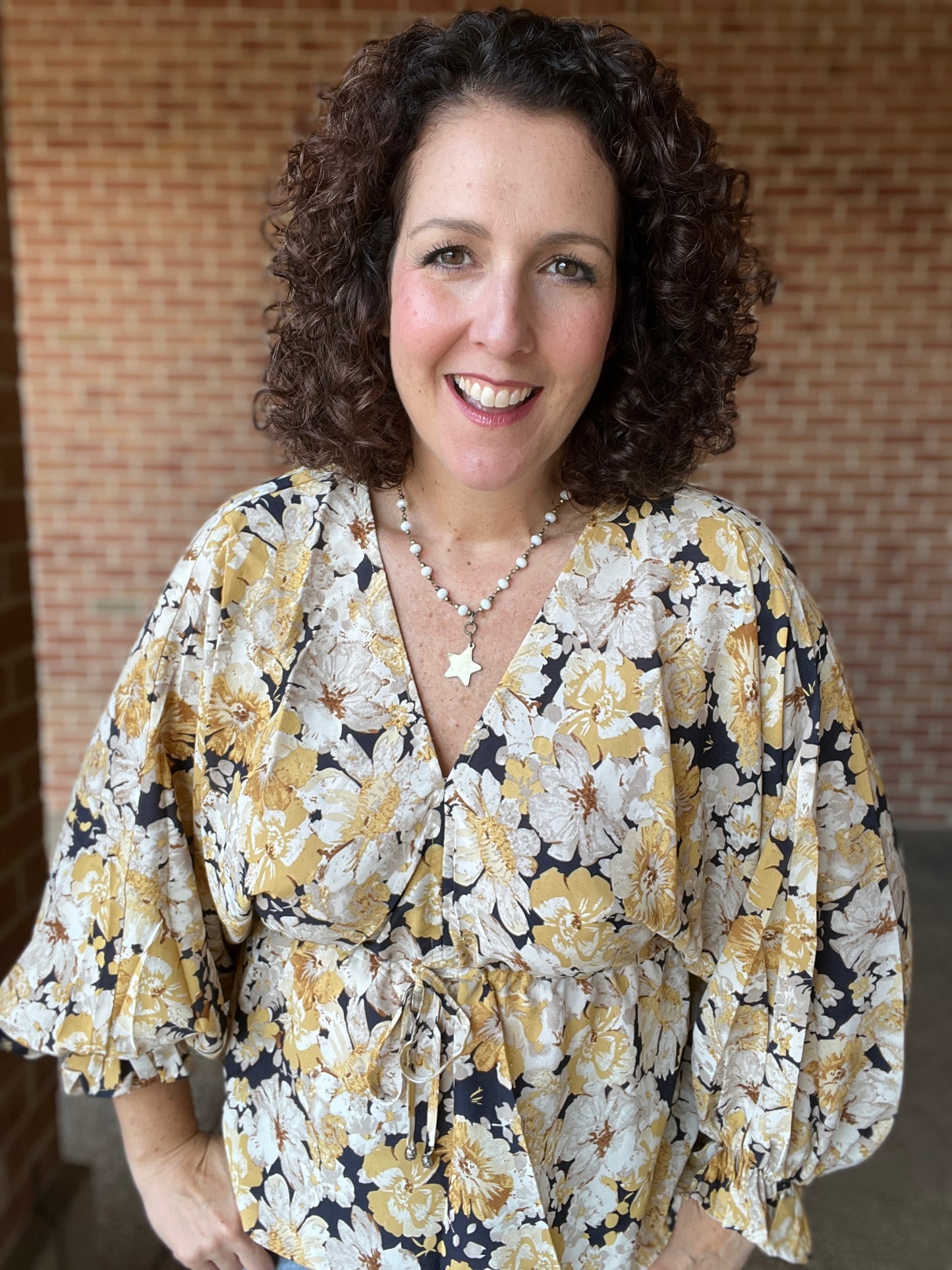 Cinched Floral Blouse