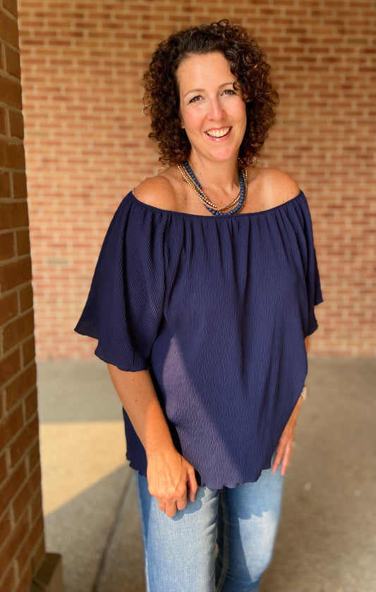 Pleated Bell Sleeve Top