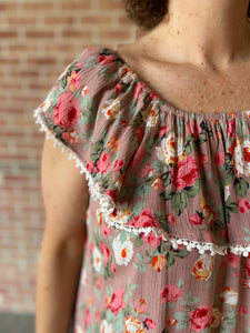 Floral Ruffle Top Off the Shoulder Dress