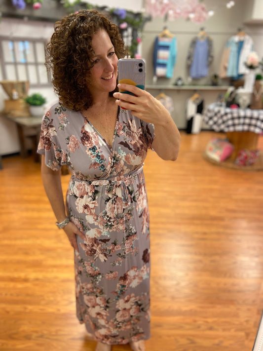 Floral Kimono Maxi Dress