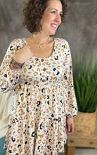 Load image into Gallery viewer, Leopard Tiered Babydoll Dress with Buttons