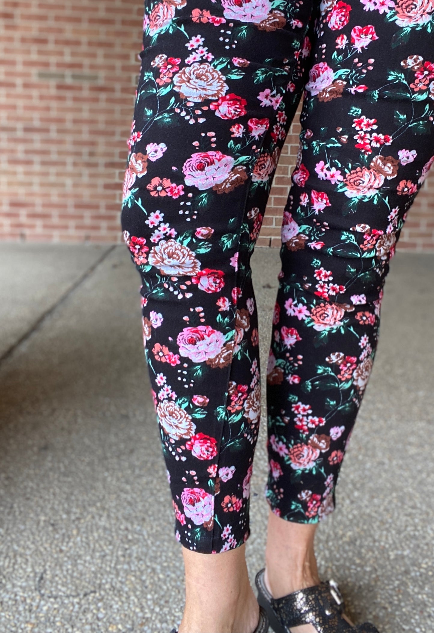 Brushed Cotton Floral Jeggings