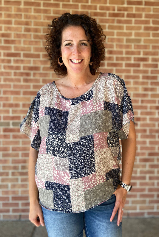 Floral Patch Woven Top