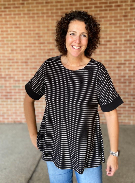 Pinstripe Trapeze Top - L/XL