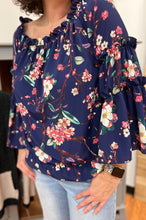 Load image into Gallery viewer, Floral Off the Shoulder Top with Bell Sleeves