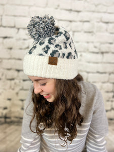 CC Leopard Pom Pom Hat
