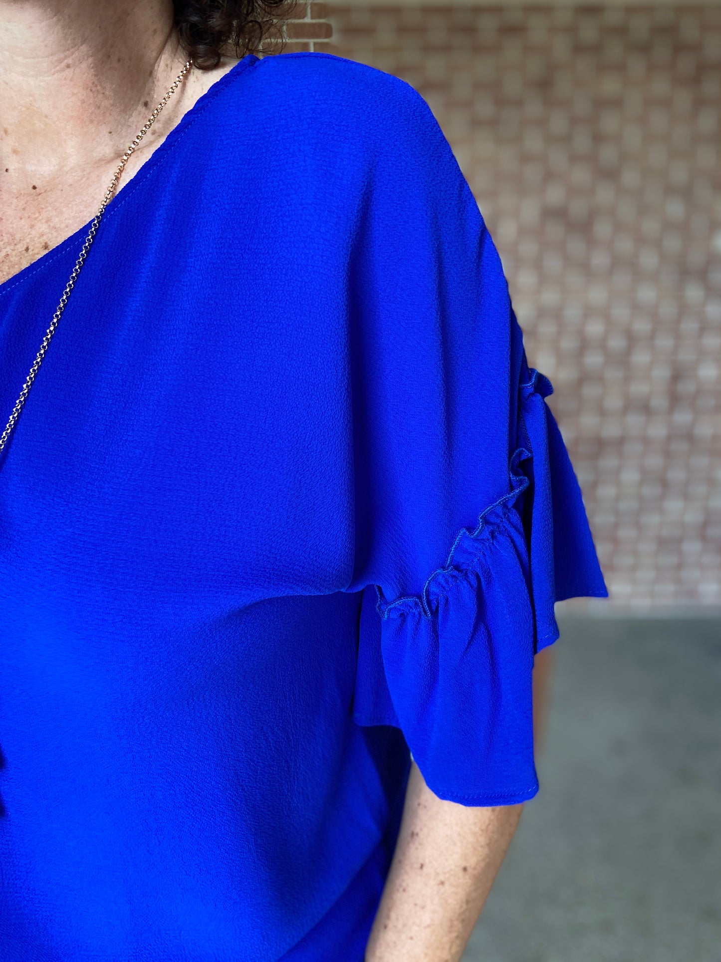 One Arm Tie Shoulder Top - ROYAL BLUE