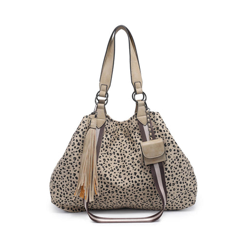 Animal Fabric Satchel with Tassel