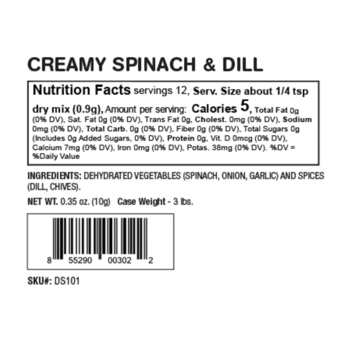 MOLLY & YOU - Creamy Spinach and Dill Party Dip Mix