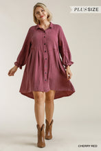 Load image into Gallery viewer, Garment Dye Button Down Curvy Dress