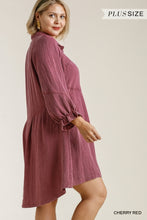 Load image into Gallery viewer, Garment Dye Button Down Curvy Dress