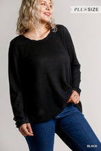 Load image into Gallery viewer, Waffle Knit Curvy Top with Animal Print Back