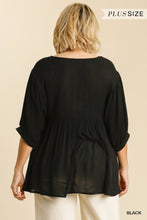 Load image into Gallery viewer, Embroidered Curvy V Neck Flowy Top